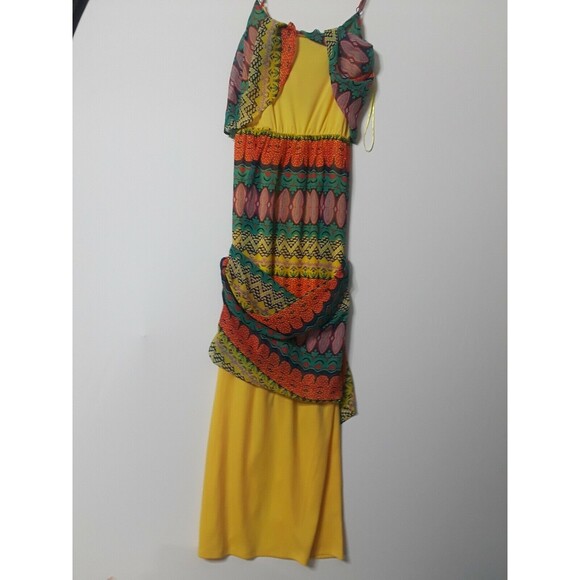 Red Camel Maxi Dress Spaghetti Strap Open Back Boho Multicolor XS New $46.00 - Picture 8 of 12